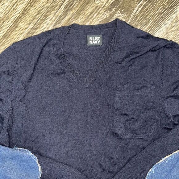 NLST Navy Size Large Merino Wool Sweater - Picture 2 of 7